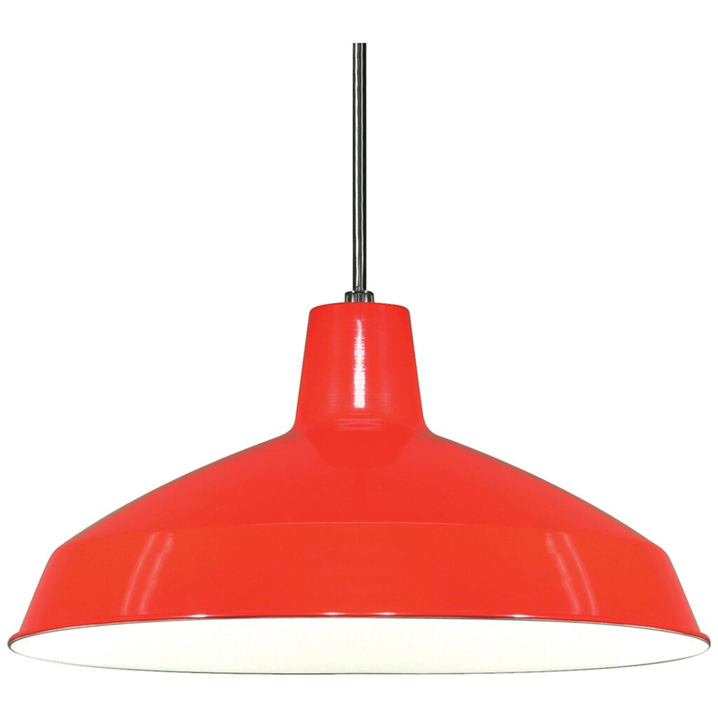 Satco 76/663 Fixture 1 Light - 16 Pendant Warehouse Shade Red