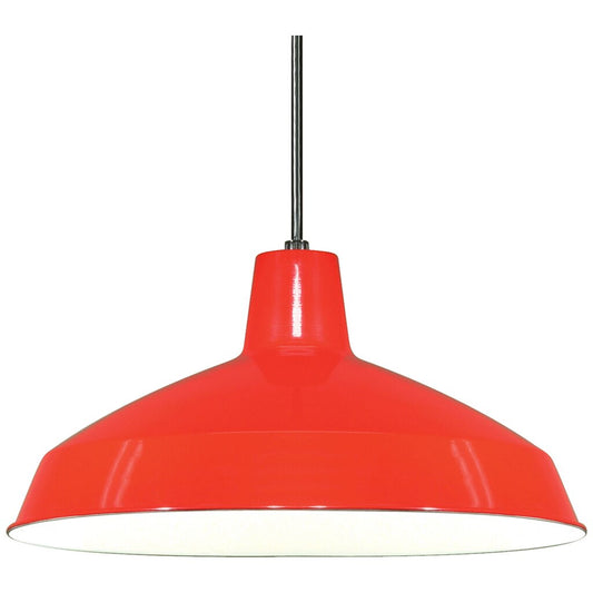 Satco 76/663 Fixture 1 Light - 16 Pendant Warehouse Shade Red