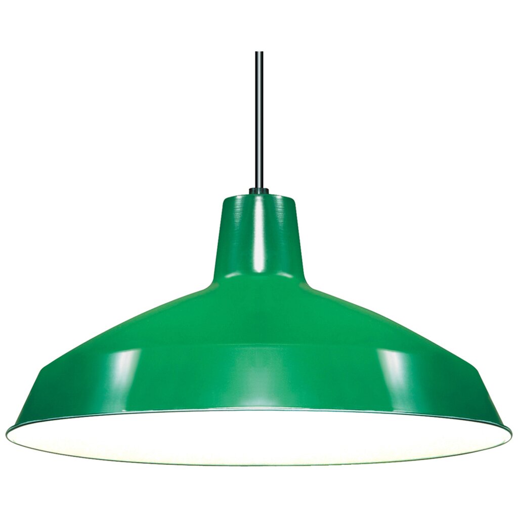 Satco 76/660 Fixture 1 Light - 16 Pendant Warehouse Shade Green