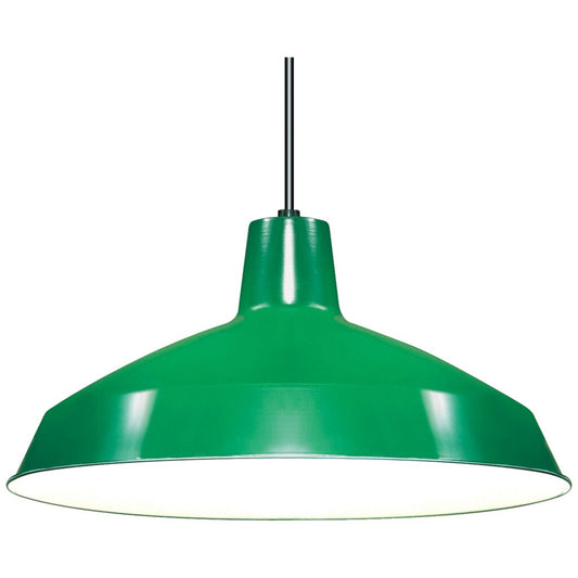 Satco 76/660 Fixture 1 Light - 16 Pendant Warehouse Shade Green