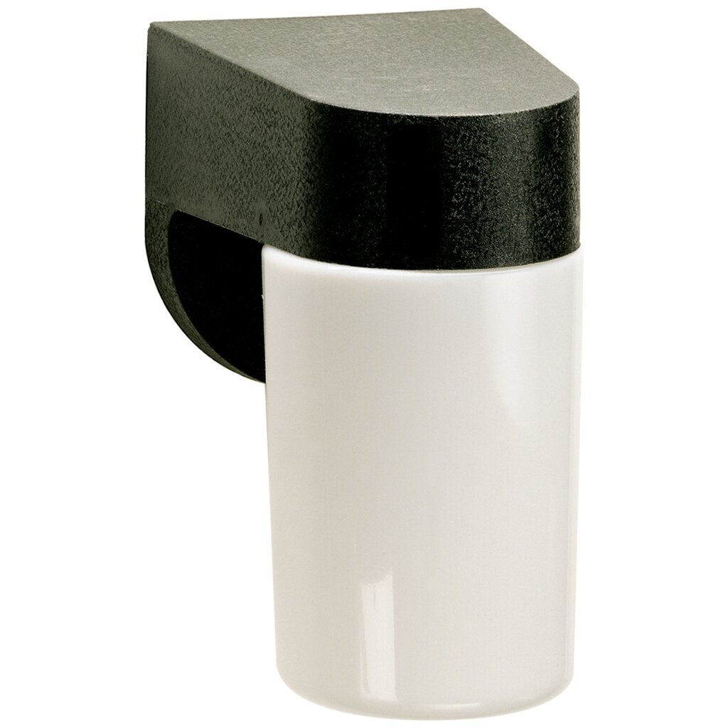 Satco 77/726 Fixture 1 Light - 8 Porch Wall With Lexan Cylinder Black