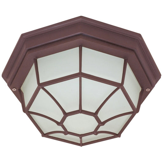 Satco 60-535 Flush Mount Fixture 1 Light; 12 in.; Ceiling Spider Cage