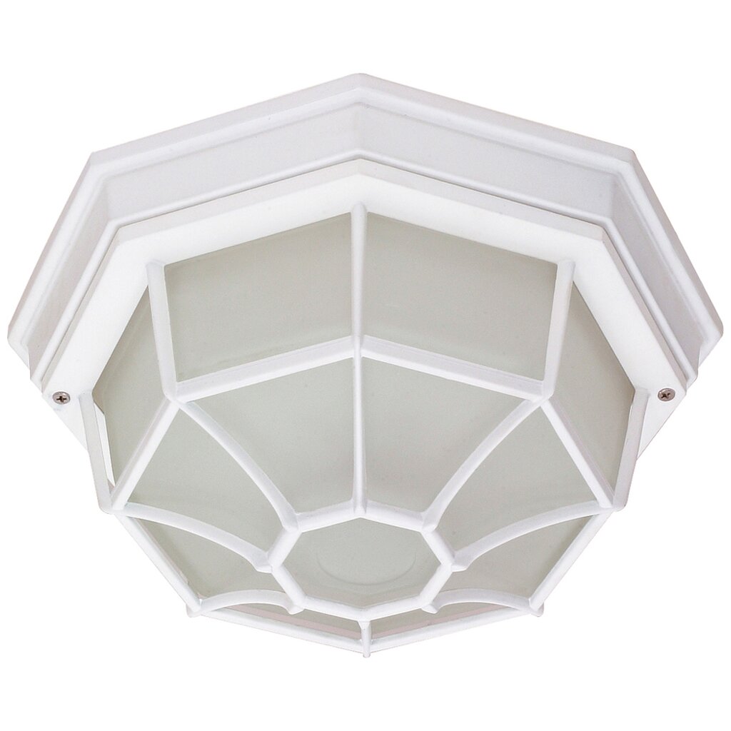 Satco 60-534 Flush Mount Fixture 1 Light; 12 in.; Ceiling Spider Cage