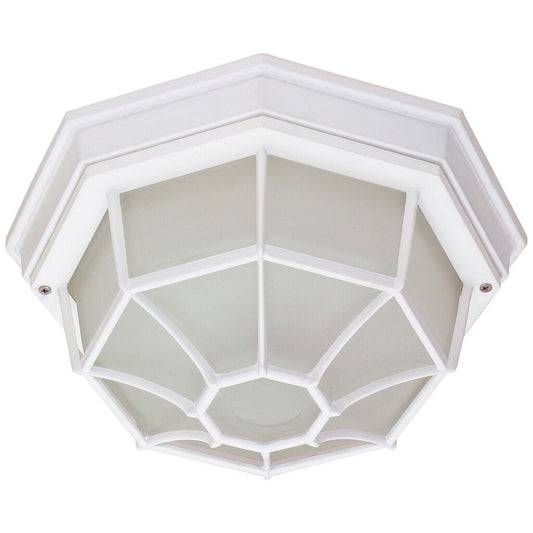 Satco 60-534 Flush Mount Fixture 1 Light; 12 in.; Ceiling Spider Cage