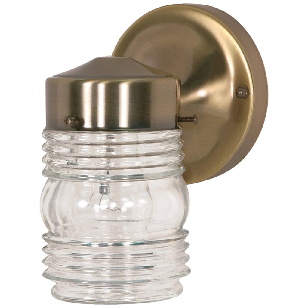 Satco 77/995 Fixture 1 Light - 6 Porch Wall Mason Jar w/Clear Glass