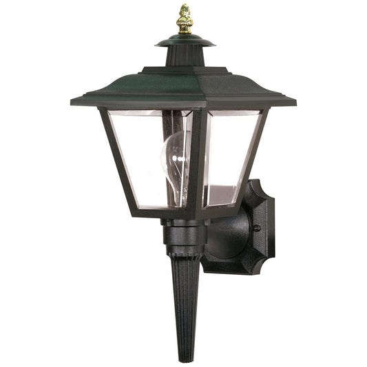 Satco 77/896 Fixture 1 Light - 17 Wall Lantern Coach w/Brass Trimmed
