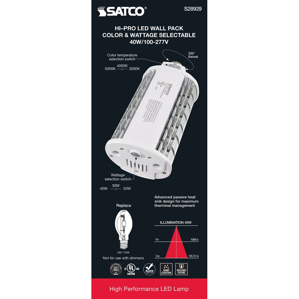 6 pack - Satco S28929 20W/30W/40W LED Light Bulb