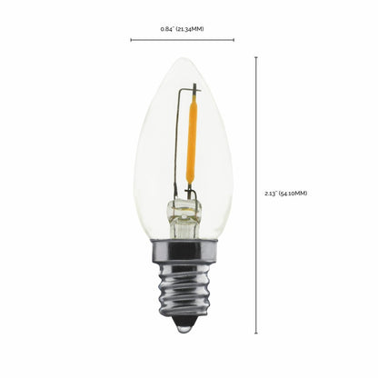 12 pack - Satco S11308 0.7W C7 LED Light Bulb
