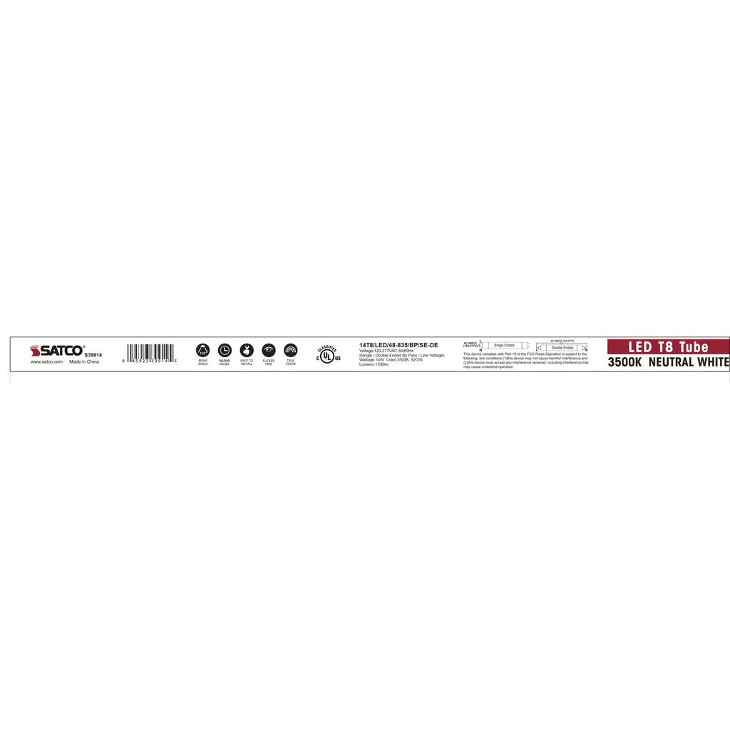 25 pack - Satco S39914 14W T8 LED Light Bulb