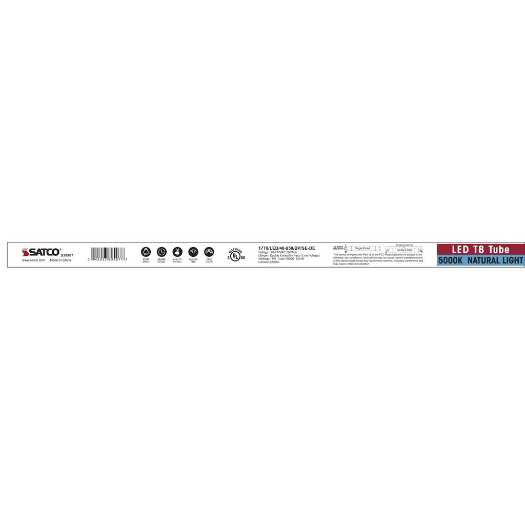 25 pack - Satco S39907 17W T8 Daylight LED Light Bulb