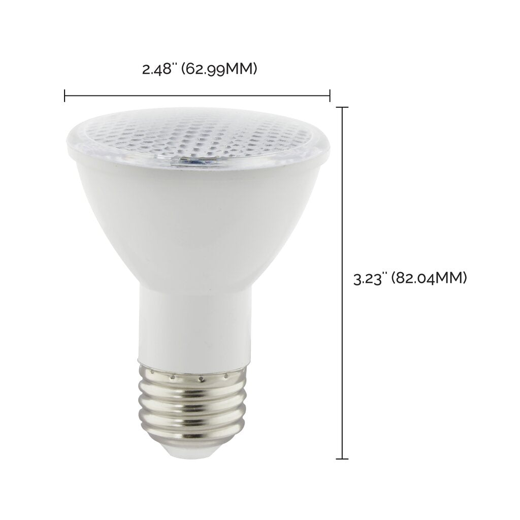 6 pack - Satco S39188 6.5W PAR20 Amber LED Light Bulb