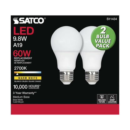 Satco S11434 9.8W A19 LED Light Bulb
