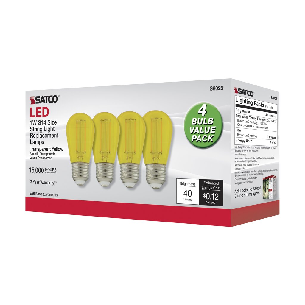 Satco S8025 1W S14 LED Light Bulb
