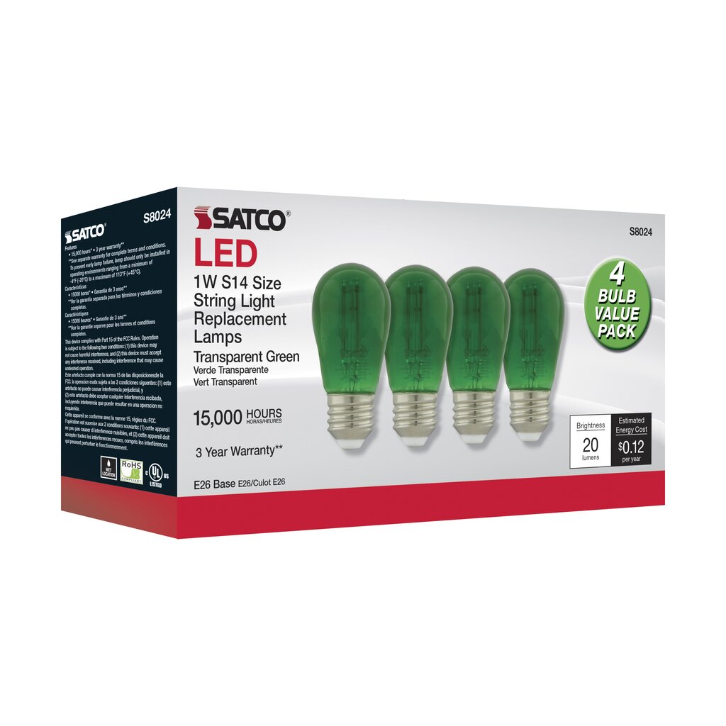 Satco S8024 1W S14 LED Light Bulb
