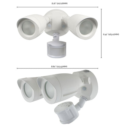 Satco 65-717 20W LED Security Lighting Fixture Security Light; Dual