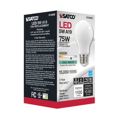 6 pack - Satco S12428 11W A19 LED Light Bulb
