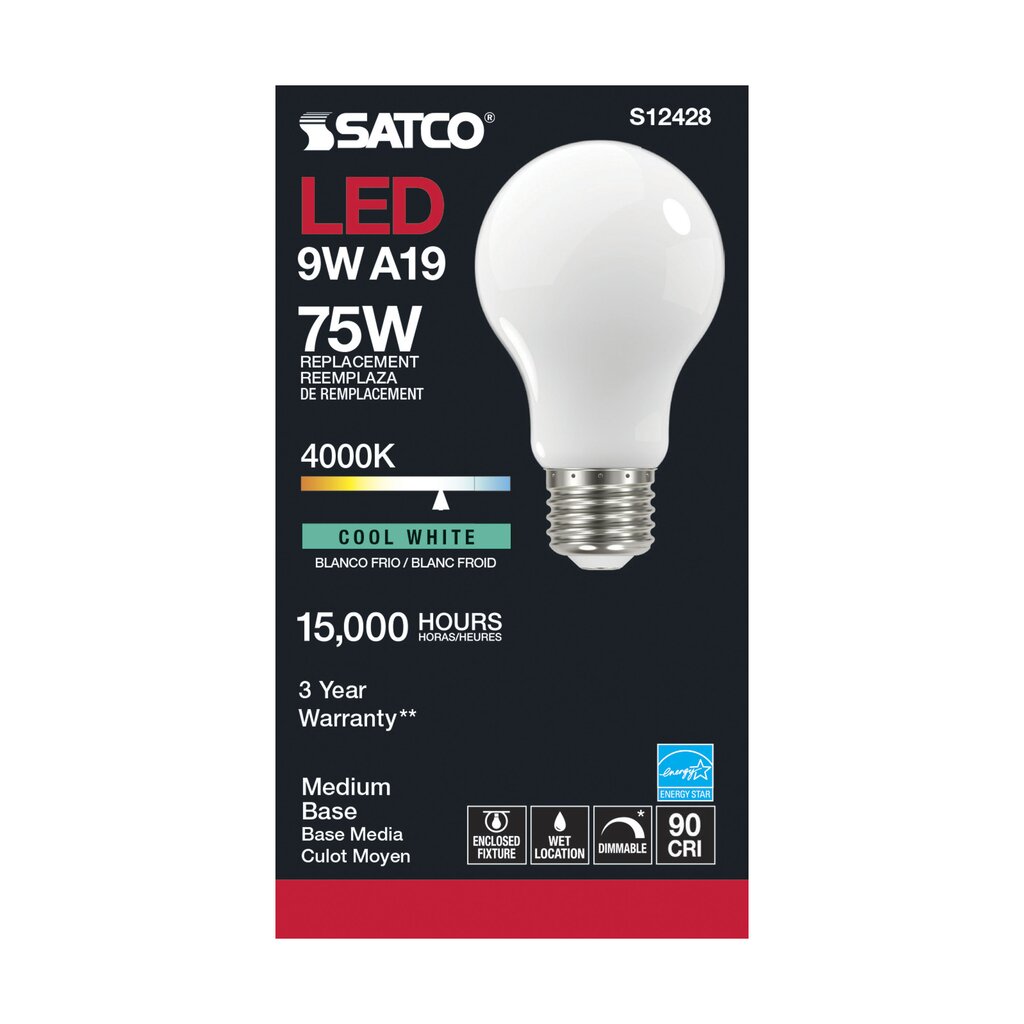 6 pack - Satco S12428 11W A19 LED Light Bulb