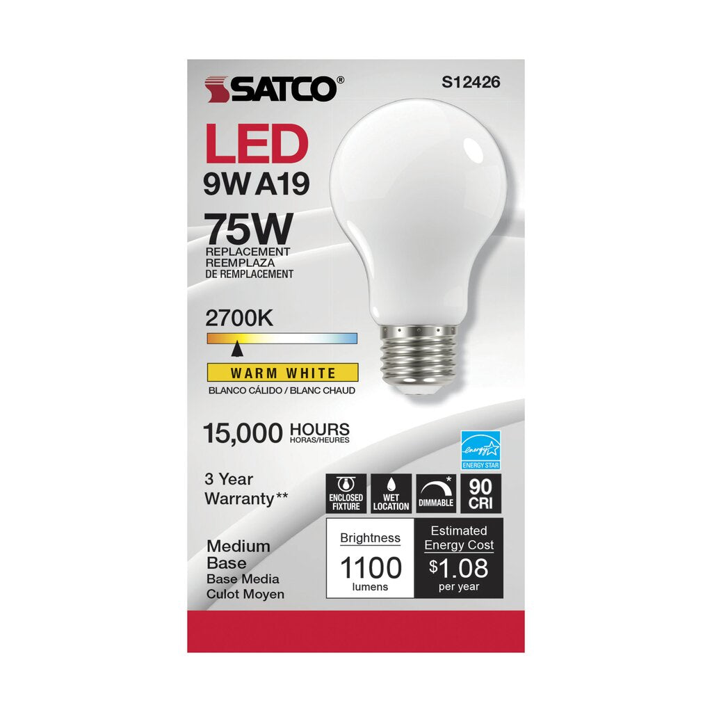 6 pack - Satco S12426 11W A19 LED Light Bulb