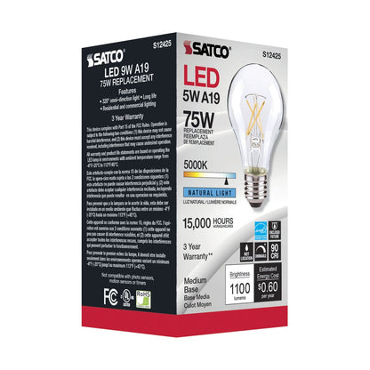 6 pack - Satco S12425 10.5W A19 LED Light Bulb