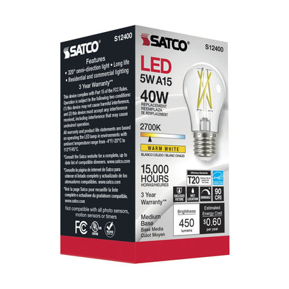 Satco S12400 5W A15 LED Light Bulb