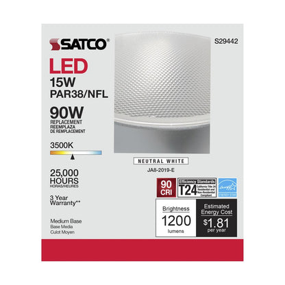 6 pack - Satco S29442 15W PAR38 LED Light Bulb