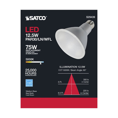 6 pack - Satco S29439 12.5W PAR30 Long LED Light Bulb