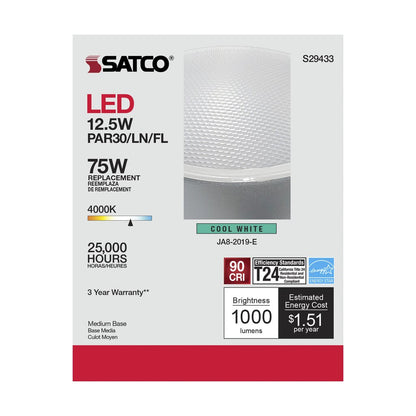 6 pack - Satco S29433 12.5W PAR30 Long LED Light Bulb