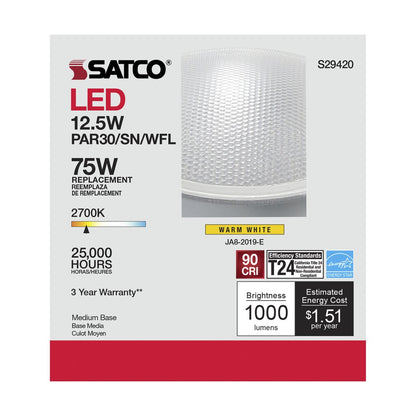 6 pack - Satco S29420 12.5W PAR30 Short LED Light Bulb