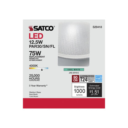 6 pack - Satco S29418 12.5W PAR30 Short LED Light Bulb