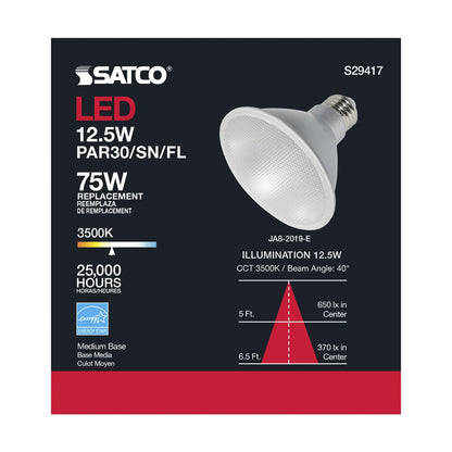 6 pack - Satco S29417 12.5W PAR30 Short LED Light Bulb