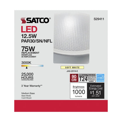 6 pack - Satco S29411 12.5W PAR30 Short LED Light Bulb