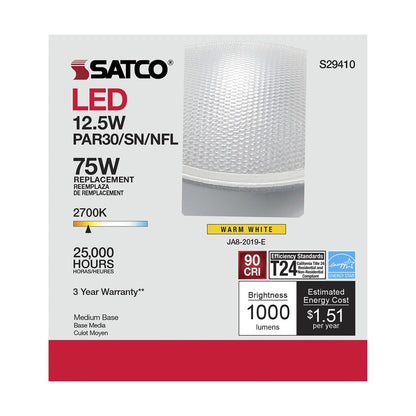 6 pack - Satco S29410 12.5W PAR30 Short LED Light Bulb