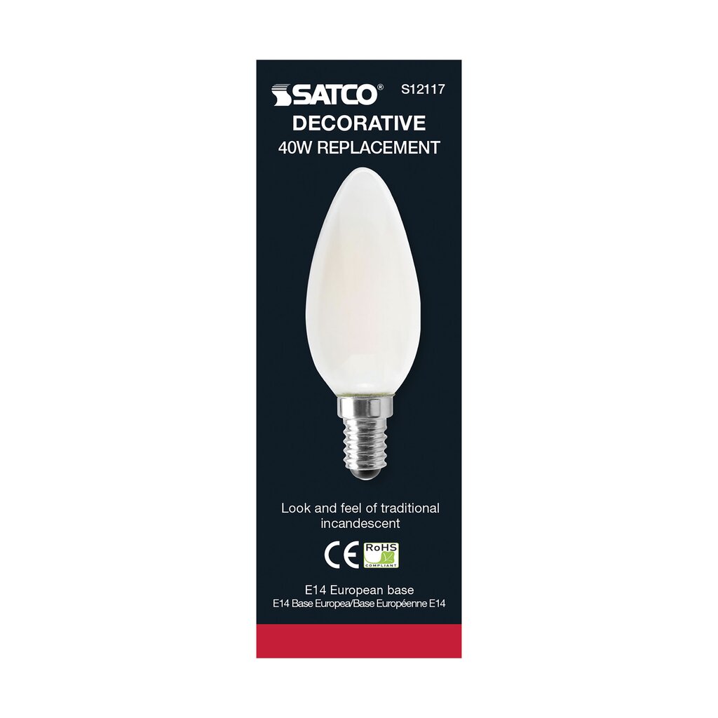 6 pack - Satco S12117 4.5W B11 LED Light Bulb