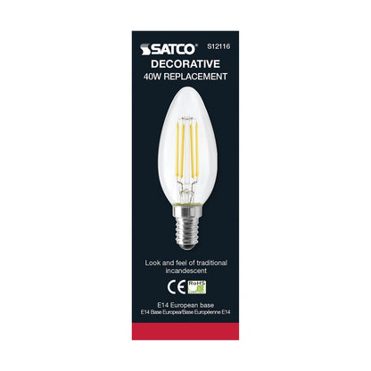 6 pack - Satco S12116 4.5W B11 LED Light Bulb