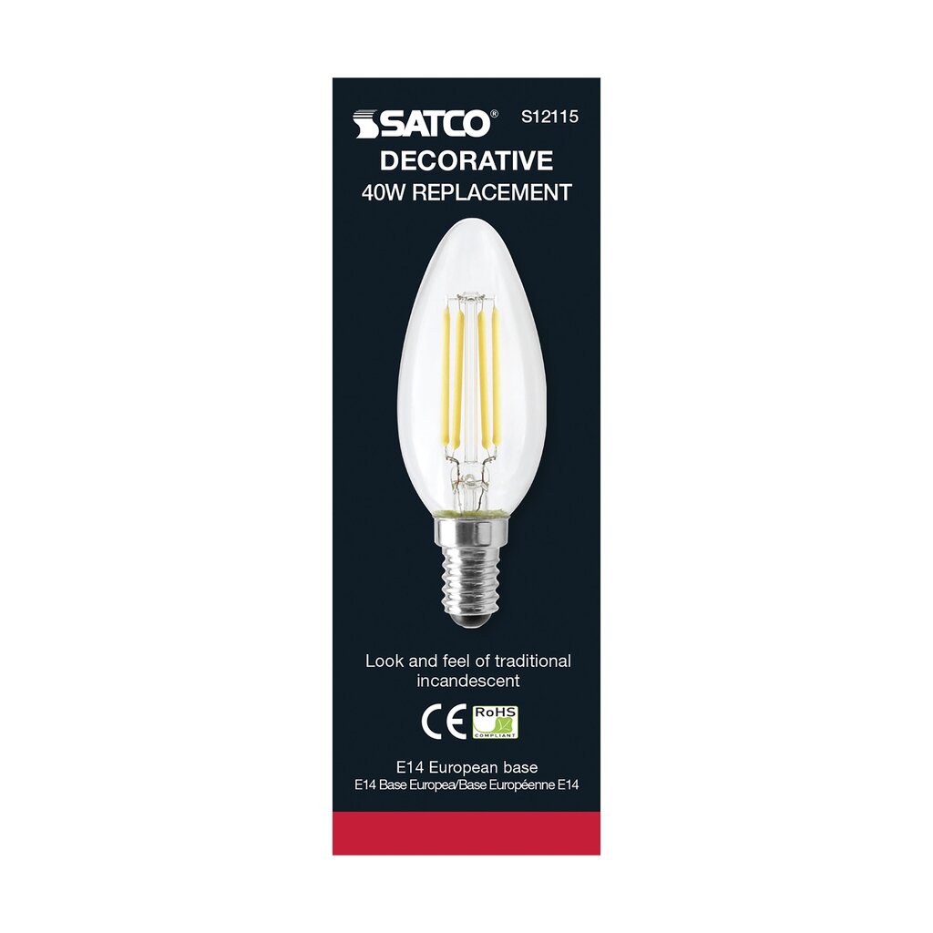 6 pack - Satco S12115 4.5W B11 LED Light Bulb