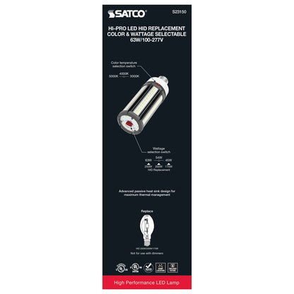 6 pack - Satco S23150 45W/54W/63W LED Light Bulb