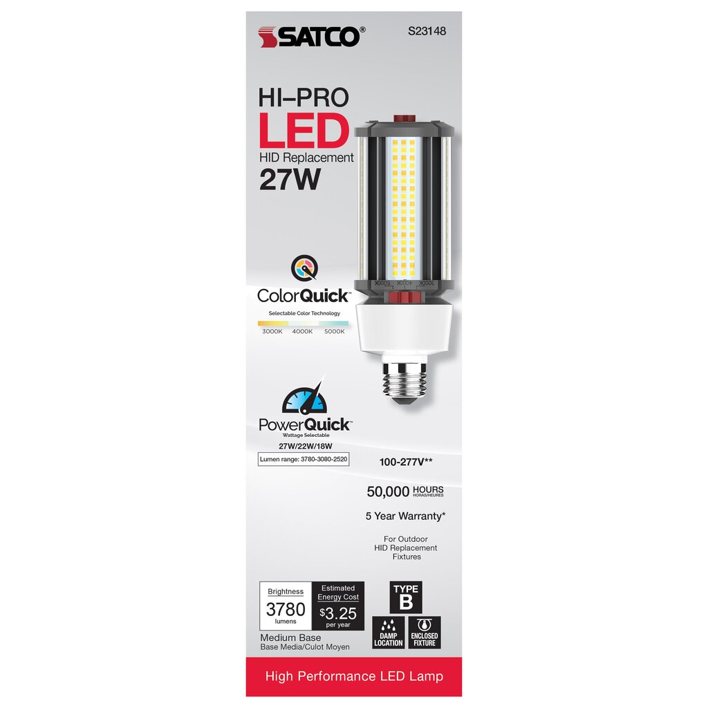 Satco S23148 18W/22W/27W LED Light Bulb