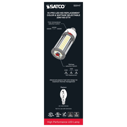 Satco S23147 16W/18W/22W LED Light Bulb