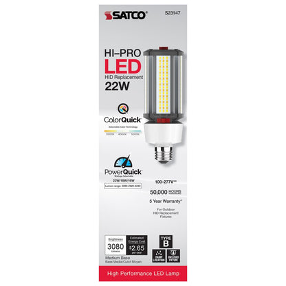 Satco S23147 16W/18W/22W LED Light Bulb