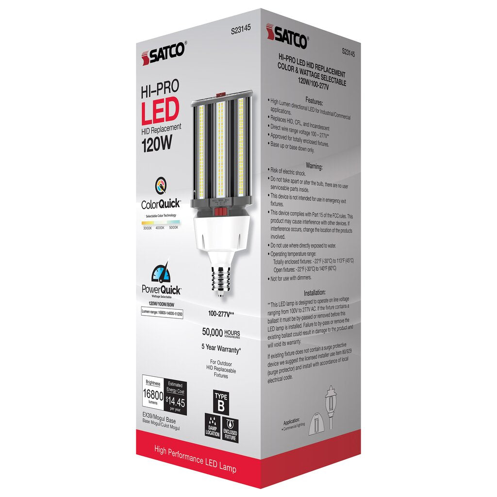 Satco S23145 80W/100W/120W LED Light Bulb