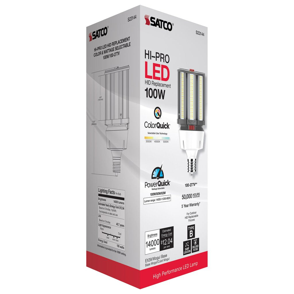 Satco S23144 63W/80W/100W LED Light Bulb