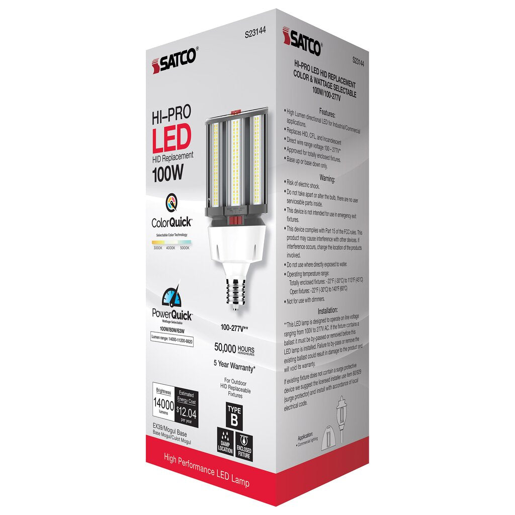 Satco S23144 63W/80W/100W LED Light Bulb