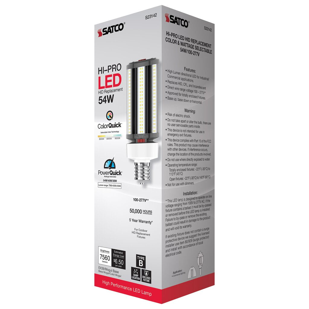 Satco S23142 36W/45W/54W LED Light Bulb
