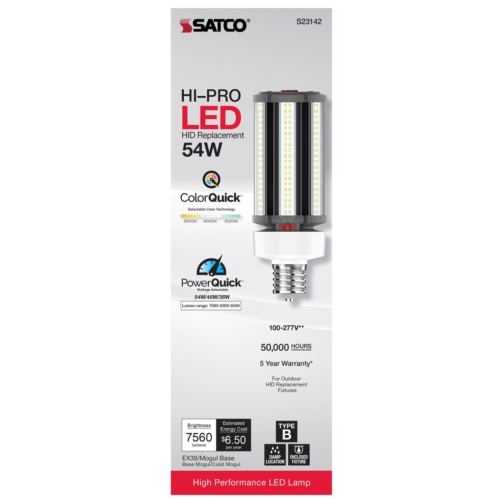 Satco S23142 36W/45W/54W LED Light Bulb