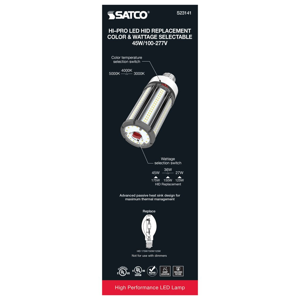 6 pack - Satco S23141 27W/36W/45W LED Light Bulb