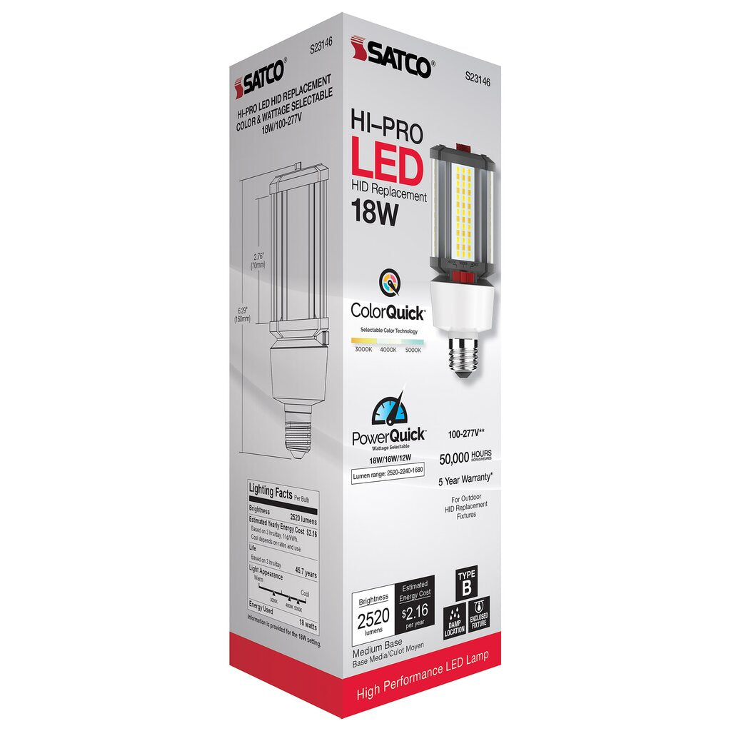 6 pack - Satco S23140 27W/36W/45W LED Light Bulb