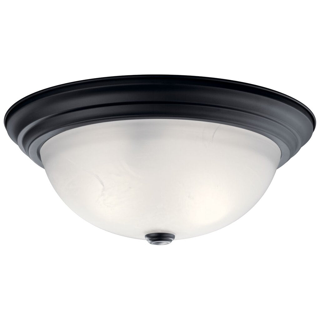 Kichler 8116BK Fixture The modern lines of this 13.25in. 2-light flush