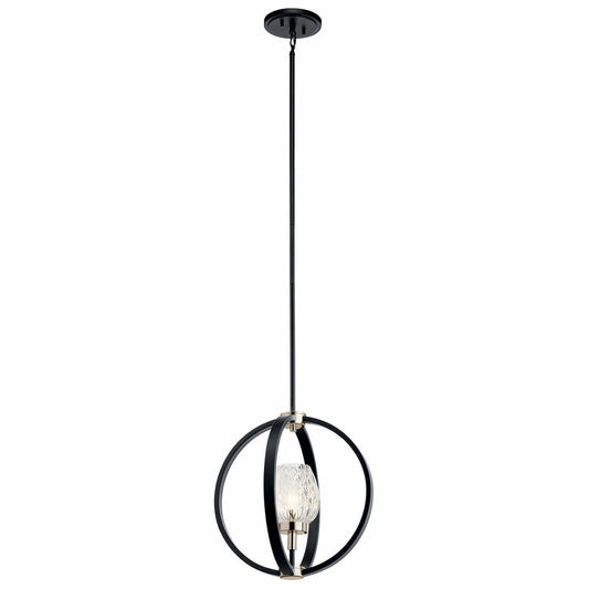Kichler 44241BK Fixture This 1 light pendant from the Moyra collection