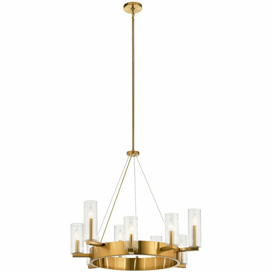 Kichler 44315FXG Fixture The linear style of this 9 light chandelier