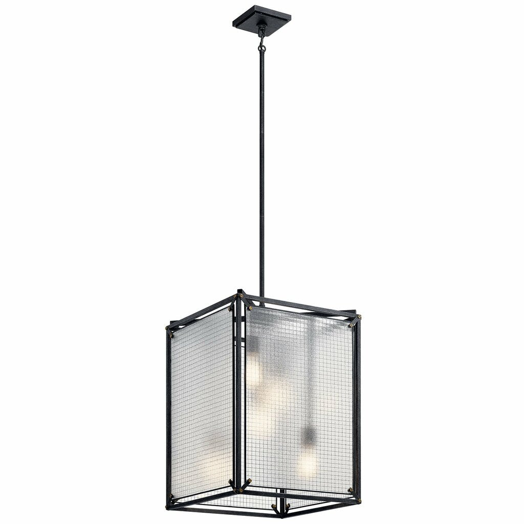 Kichler 44334DBK Fixture A Distressed Black metal framework holds